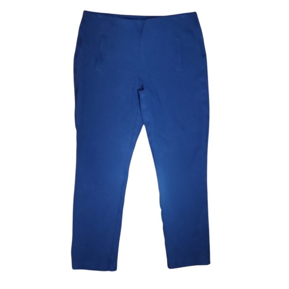 CHICOS Solid All Blue Pull On Crop Pants Brand Size 0‎ (Womens Size 4)